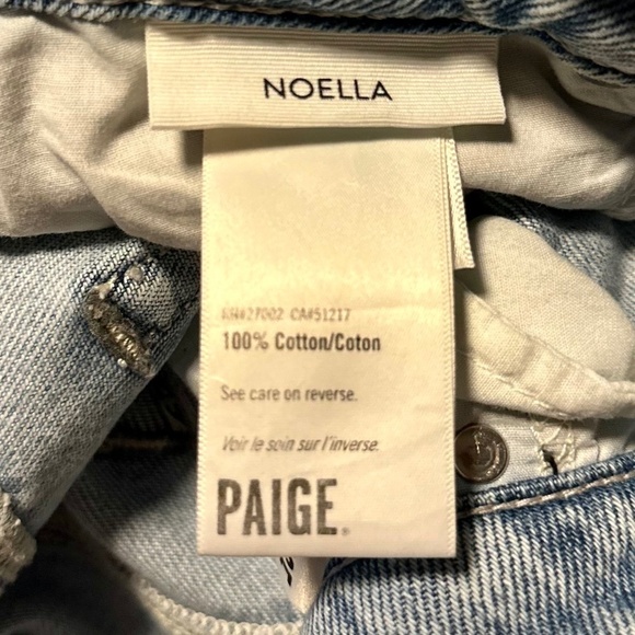 PAIGE Noella Straight Leg Raw Hem Denim Jeans (Doretta Destructed), 27 - Picture 6 of 7